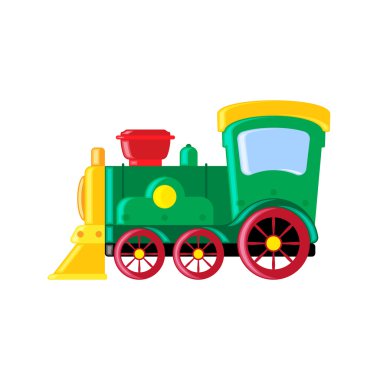 Oyuncak tren vektör çizim karikatür. Düz stil.