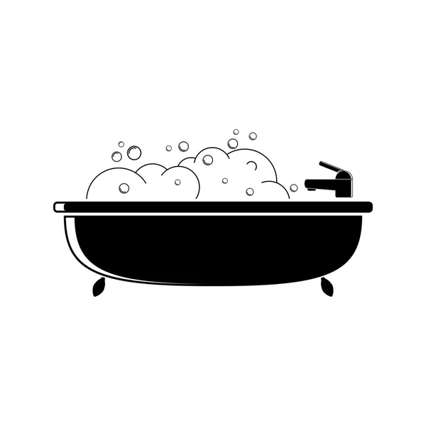 Bath filled with water and foam vector icon for web and mobile. flat style. — Stock Vector