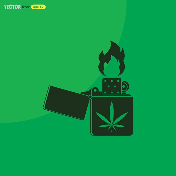 Icono vectorial de marihuana más ligero — Vector de stock