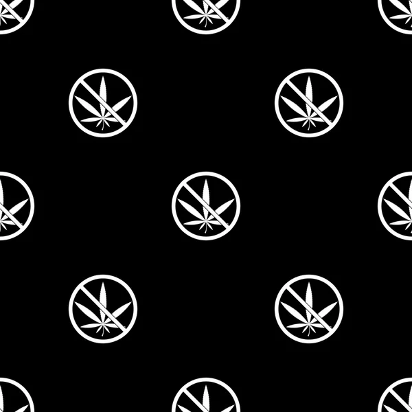 No marijuana prohibition vector icon — Stock Vector