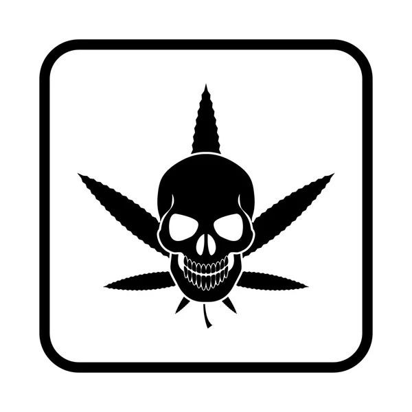 Cannabis Skull Vector icono — Archivo Imágenes Vectoriales