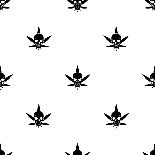 Ikon Skull Vektor Cannabis - Stok Vektor