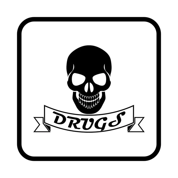 Drogenschädel-Ikone lizenzfreie Stockvektoren