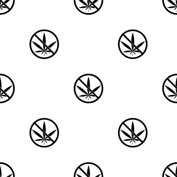 No marijuana prohibition vector icon — Stock Vector