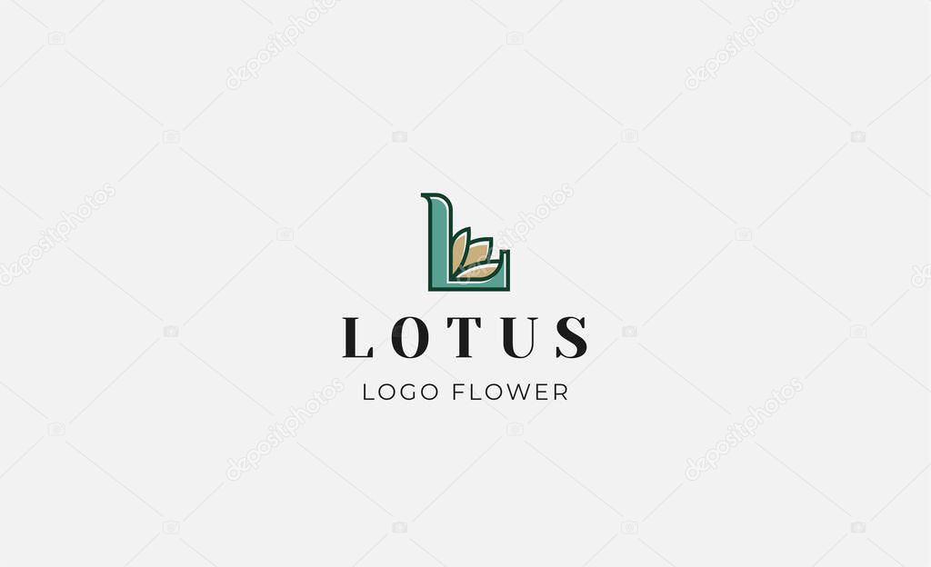 Logo Abstract Lotus or Tulip Flower With Letter L. Nature, Feminine and Beauty Colourful Creative Template. Modern and Minimalist Concept