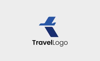 Seyahat Logosu Uçak simgesi ve K harfi, Seyahat acentesi illüstrasyonu modern ve minimalist kavram.