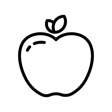 Siyah çizgi simgesi elma meyvesi. Ana hatlarıyla siyah ikon sağlıklı meyve ve sebze.
