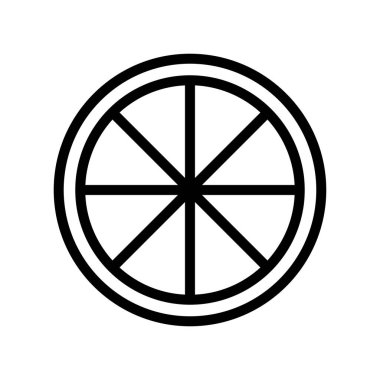 Siyah çizgi ikonu portakal meyvesi. Ana hatlarıyla siyah ikon sağlıklı meyve ve sebze.