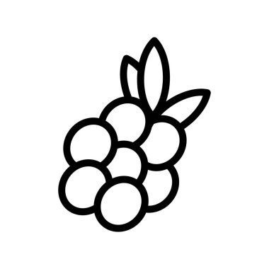 Siyah çizgi simgesi üzümler meyvesi. Ana hatlarıyla siyah ikon sağlıklı meyve ve sebze.