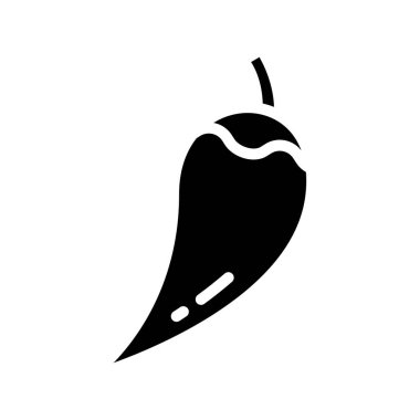 Siyah kabartma biber malzemesi. Katı siyah ikon besin bileşeni.