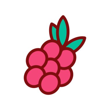 Renkli çizgiler ikon üzümleri meyvesini dolduruyor. Düz çizgi simgesi sağlıklı meyve ve sebze.