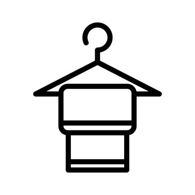 Siyah çizgi ikon havlusu. Minimalist özet simgesi izole edilmiş arkaplan.