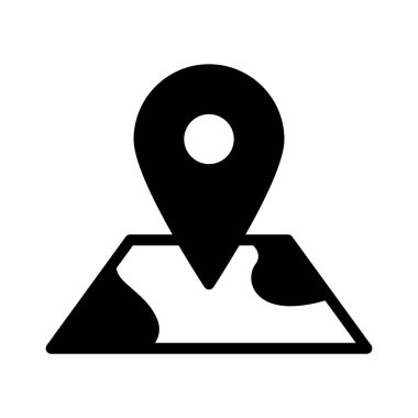 Siyah simge hedef nokta konumu. Minimalist yarı katı simge izole arkaplan.