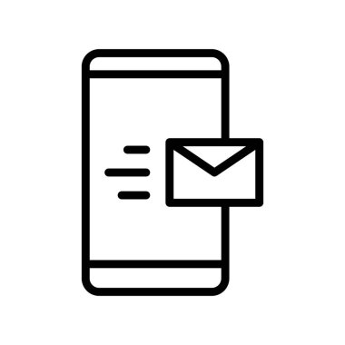 E- posta gönderen siyah hat simgesi. Minimalist Pazarlama ana hatları sembol tasarımı.