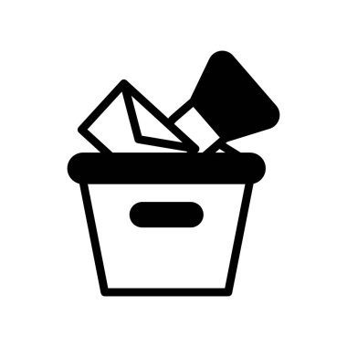 Siyah ikon reklam kutusu. Minimalist Pazarlama yarı katı sembol tasarımı.