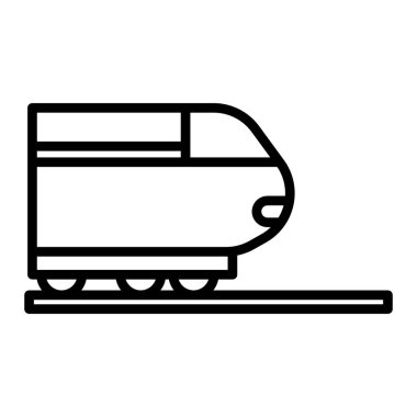 Siyah çizgi simgesi yüksek hızlı tren. Minimalist ulaşım ve araçlar sembol tasarımı.