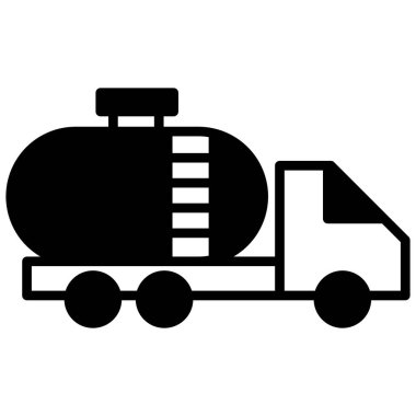 Siyah ikon yakıt tankı. Minimalist ulaşım ve araçlar yarı katı sembol tasarımı.