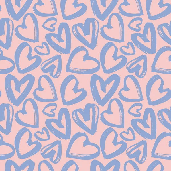 Seamless pattern of lilac hearts — Stock Vector