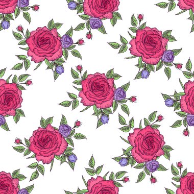 Dikişsiz desen vintage gül