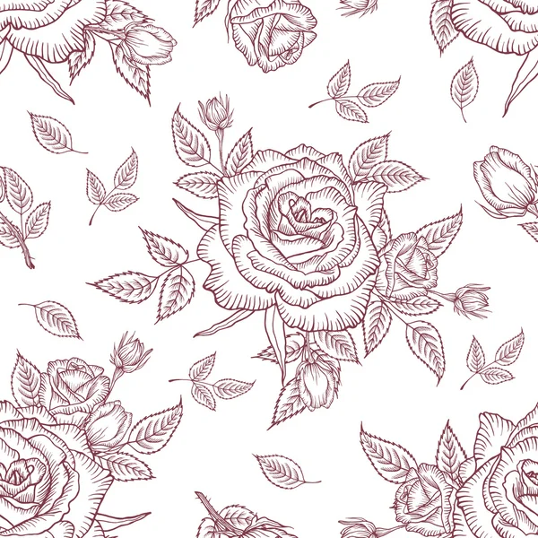 Seamless pattern vintage rose — Stock Vector