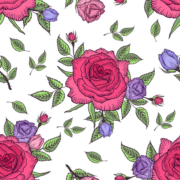 花朵图案的玫瑰 — 图库矢量图片