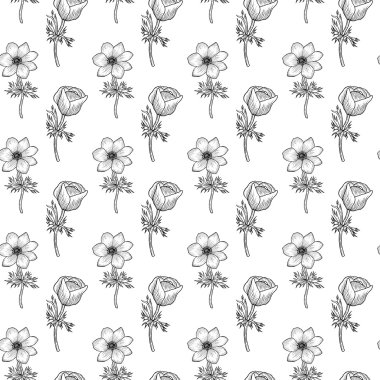 Siyah ve beyaz şakayıklı kusursuz desen