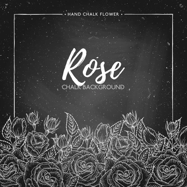 Rose floral background on chalkboard — Stock Vector