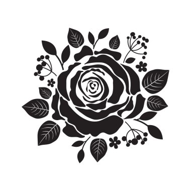 siyah gül silüeti.