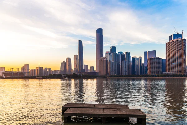 Guangzhou, Cbd, gece, şehir,