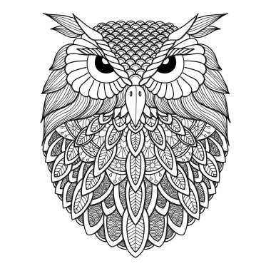  Beyaz bir arka plan üzerinde baykuş Ajur.