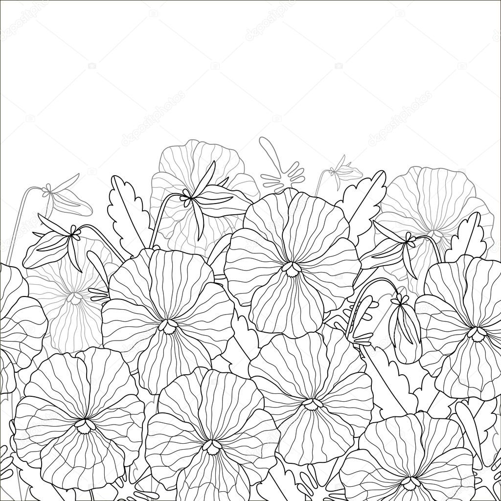 色とりどりのパンジーの花柄 ストックベクター C Aleksandraru 色とりどりのパンジーの花柄 ストックベクター C Aleksandraru