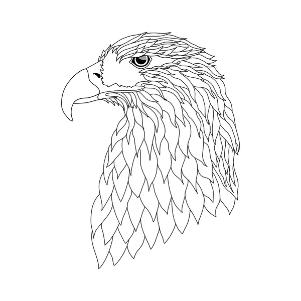 Der Kopf eines Adlers auf weißem Hintergrund. — Stockvektor