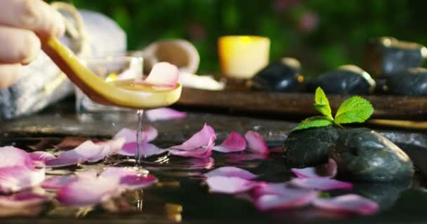 Wellness composition in spa — Stock Video