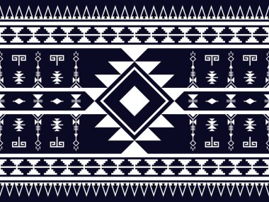 Amerikan Navajo desenli tasarım. Halıdaki etnik süs. Aztek tarzı. Kabile işi. motif. Boho, süs, giysi, tekstil, ambalaj, arka plan, duvar kağıdı, halı, nakış, baskı.
