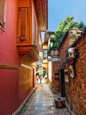 ANTALYA, TURKEY - 20 EKİM 2020: Kaleici (Eski Şehir) Caddesi