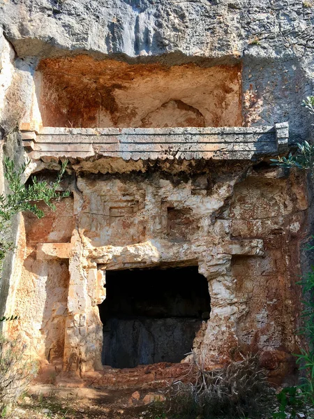 Λυκίας Αρχαίος Τάφος Στο Kas Τουρκία — Φωτογραφία Αρχείου
