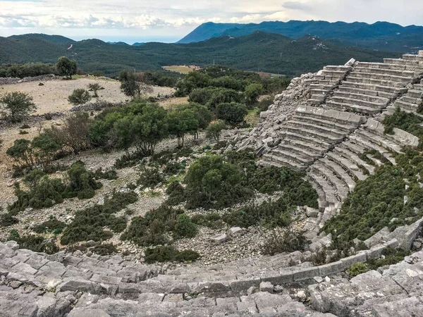 Λυκικές Αρχαίες Σπηλιές Στην Περιοχή Της Αττάλειας Τουρκία — Φωτογραφία Αρχείου