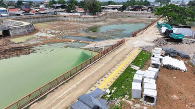 Endonezya, Bali, 21 Nisan 2 Nisan 19: Geleneksel Endonezya pirinç tarlasının havadan görünüşü