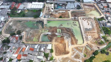 aerial top view of construction site in malaysia