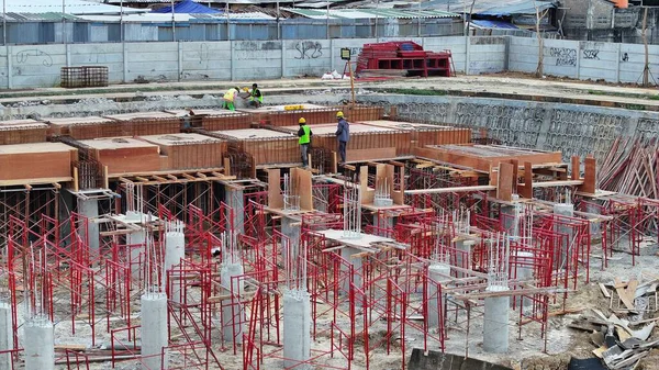 Barselona, katalonya, İspanya 'da yeni bir konut inşaatı yapılan inşaat alanı..