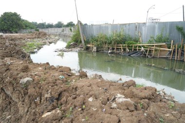 Bir gölette bir yığın su.
