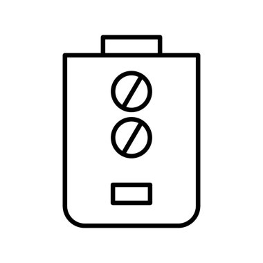 Gaz suyu ısıtıcısı simgesi beyaz arkaplanda izole edildi. Su ısıtıcısı taslağı ikon vektör çizimi.