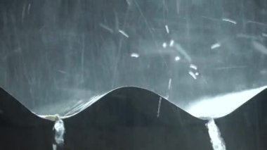 Şiddetli yağmur teneke çatıya şiddetle yağıyor..