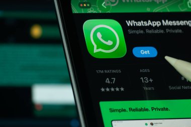 Dhaka, Bangladesh- 24 Oct 2025: A iPad screen displaying the WhatsApp app on App store.