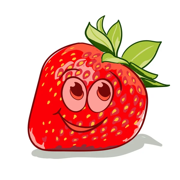 Dessin animé fraise sourire — Image vectorielle