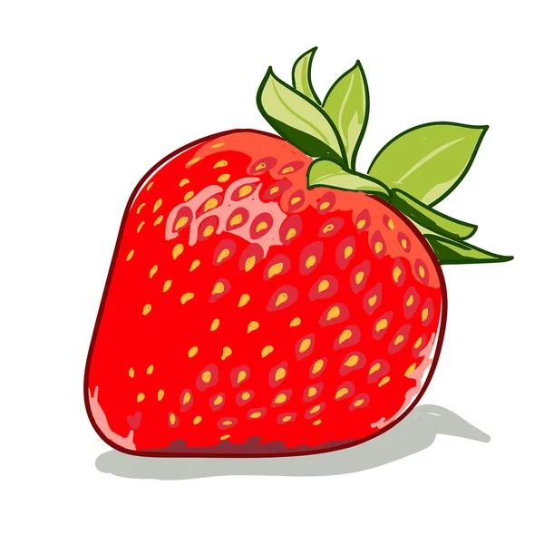 Mogna röda jordgubbar — Stock vektor