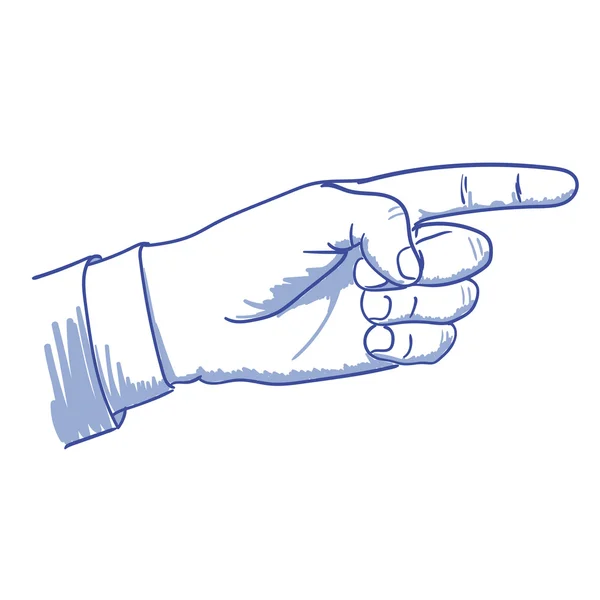 Hand met wijzende vinger wijzen — Stockvector