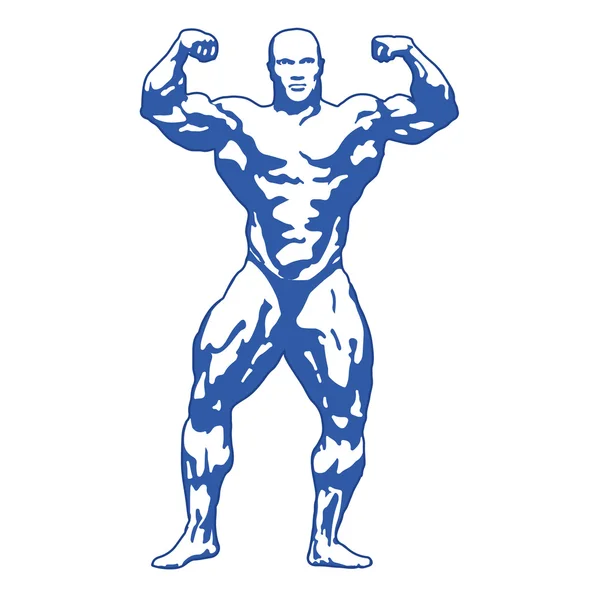 Bodybuilder muskulös man — Stock vektor
