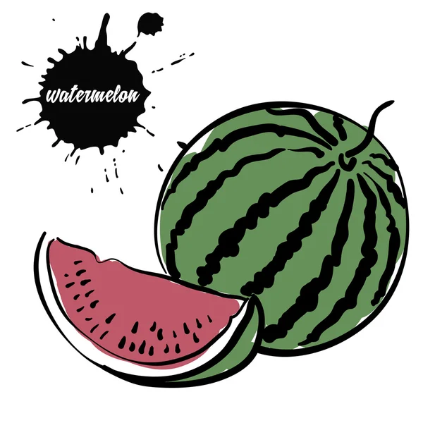 Berry saftiga vattenmelon — Stock vektor