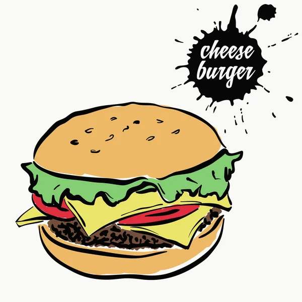 Cheeseburger Fast Food — Stockvektor